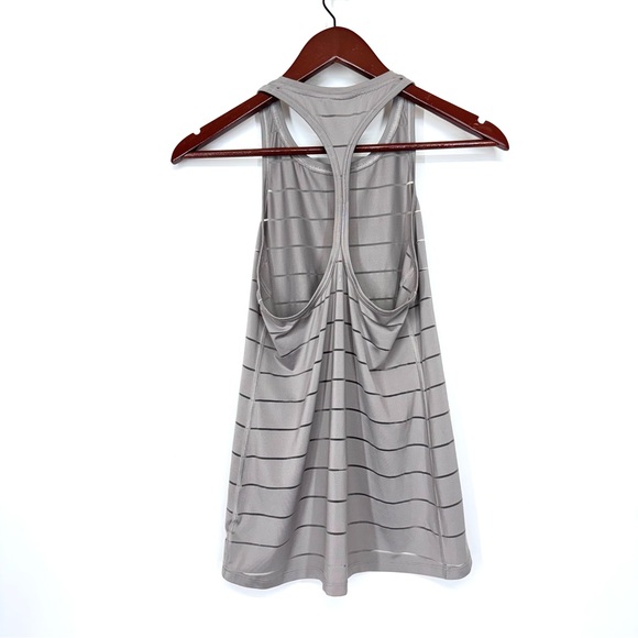 Athleta Gray Sheer Stripe Muscle Tank Athletic Work Out Tank Size XXS - Picture 2 of 16